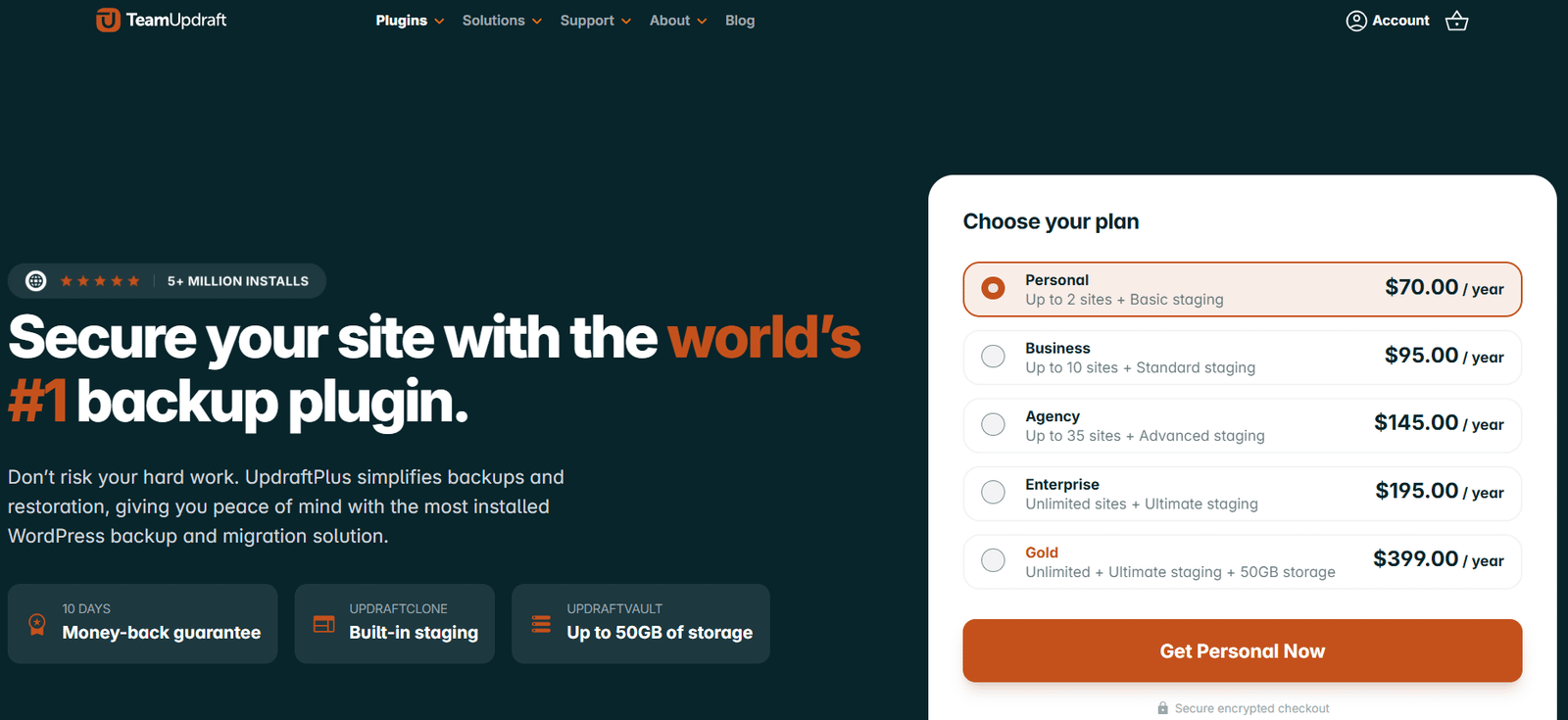 UpdraftPlus WordPress plugin screenshot showing backup and restoration controls