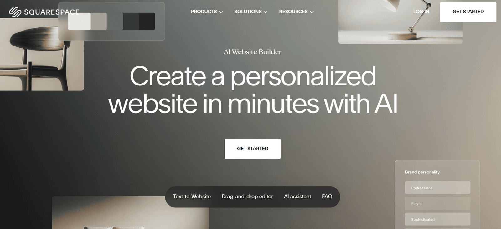 Squarespace Blueprint AI website creation interface