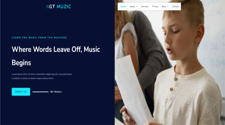 Music Class WordPress Theme – GT Muzic